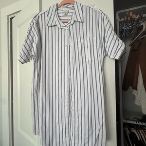 a new day White and Navy Striped Men's Shirt
